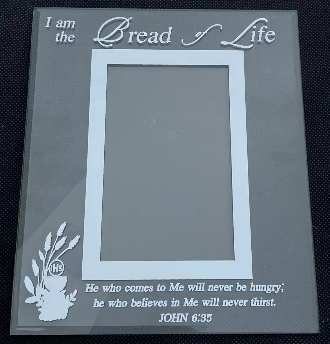 I am the Bread of Life First Holy Communion Glass Photo Frame